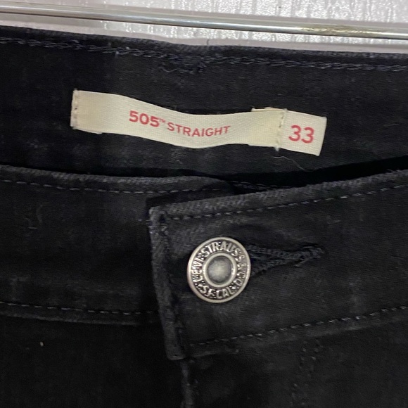 Levi’s 505 Straight Leg Mid Rise Jeans Black Size 33 - Picture 3 of 13